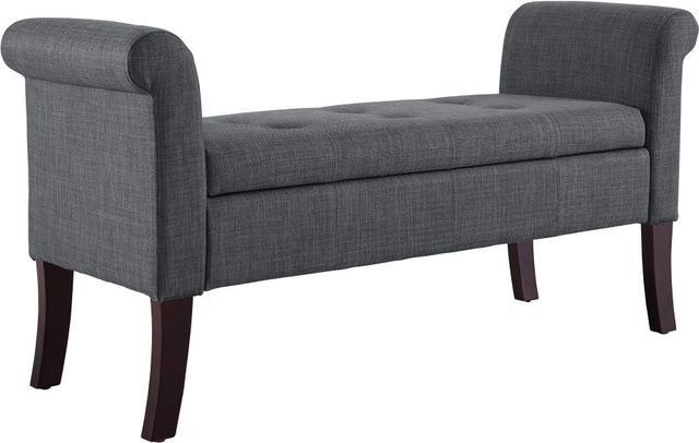 Linon Indie Charcoal Storage Bench-0