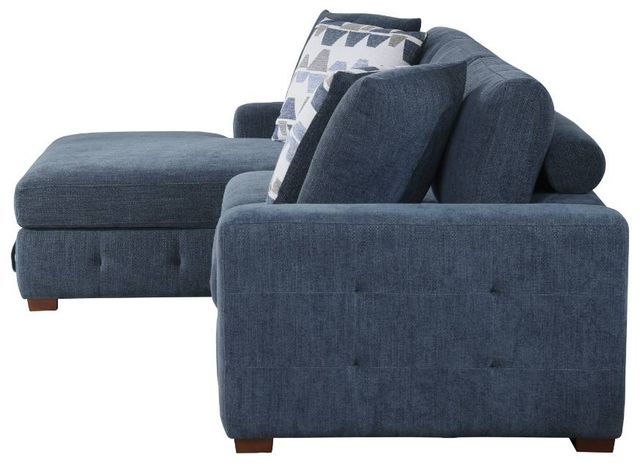 Homelegance® Raife 3-Piece Blue Sleeper Sectional with Left Chaise and Ottoman-4