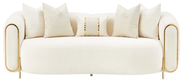 Michael Amini® Sassani Crepe/Gold Sofa-2