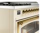 Ilve® Nostalgie II Noblesse 48'' Antique White Pro Style Dual Fuel Range with Brass Trim-4