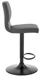 Armen Living Bardot Gray/Matte Black Adjustable Swivel Bar Stool-1