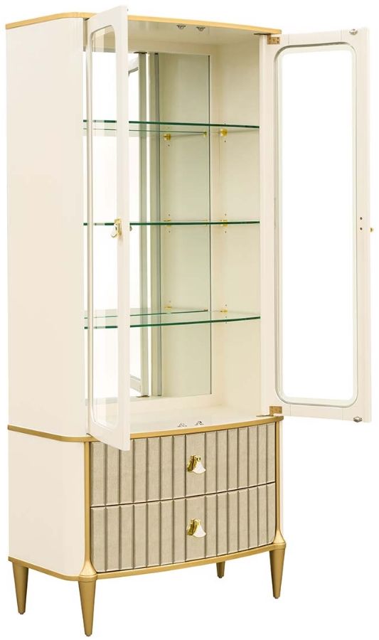 Michael Amini® Scotts Square Light Champagne Display Cabinet-2