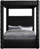Meridian Furniture Royal Black Queen Upholstered Canopy Bed-1