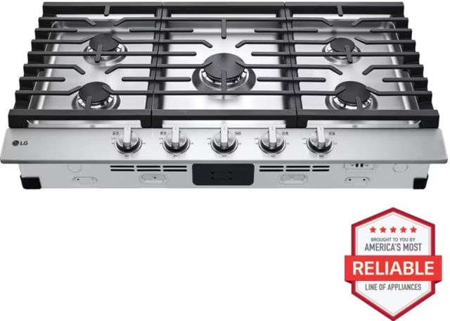 LG 36" Stainless Steel Gas Cooktop with UltraHeat™ Burner-1