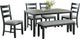 Elements International Martin 6-Piece Black/Gray Dining Set-0
