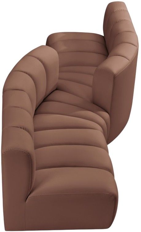 Meridian Furniture Arc 4-Piece Cognac Leather Sectional-2