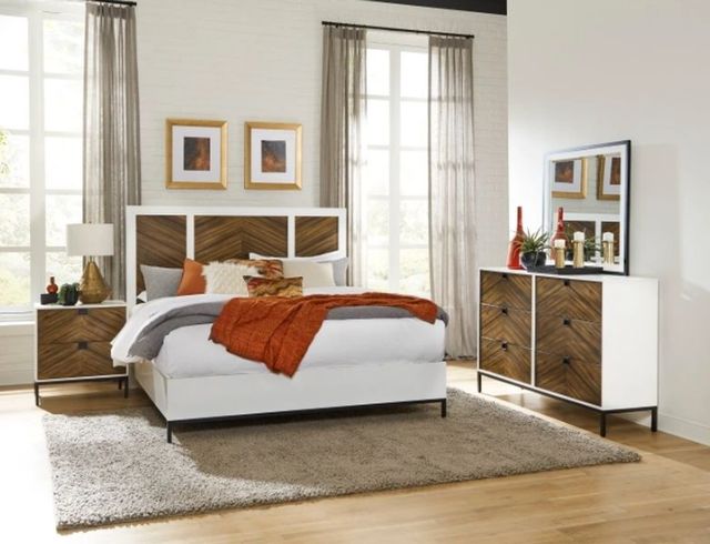 Homelegance® Oslo Walnut/White King Panel Bed-1