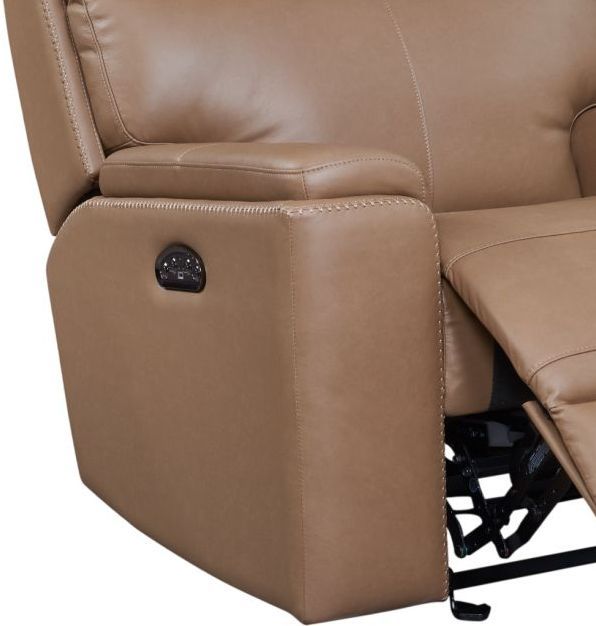 Leather Italia™ Cambria Bryant Tuscan Tan Power Glider Recliner-1