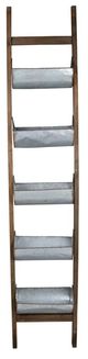 A & B Home Reed Brown/Stainless Steel Ladder Planter-1