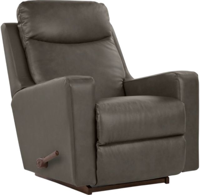 La-Z-Boy® Emmons Pewter Leather Manual Rocking Recliner -0