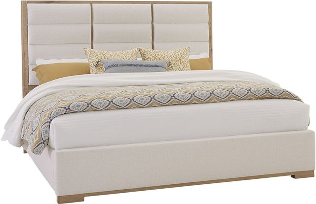 LM Co Home By Vaughan-Bassett Crafted Oak by Ben & Erin Napier Bleached White King Upholstered Panel Bed-0