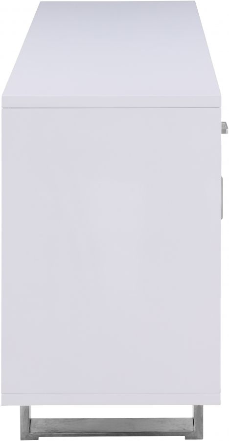 Meridian Furniture Excel White/Chrome Sideboard and Buffet-3