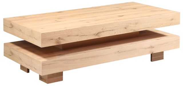 Home Trends & Design Flagstaff Natural Distressed Oak Coffee Table-0
