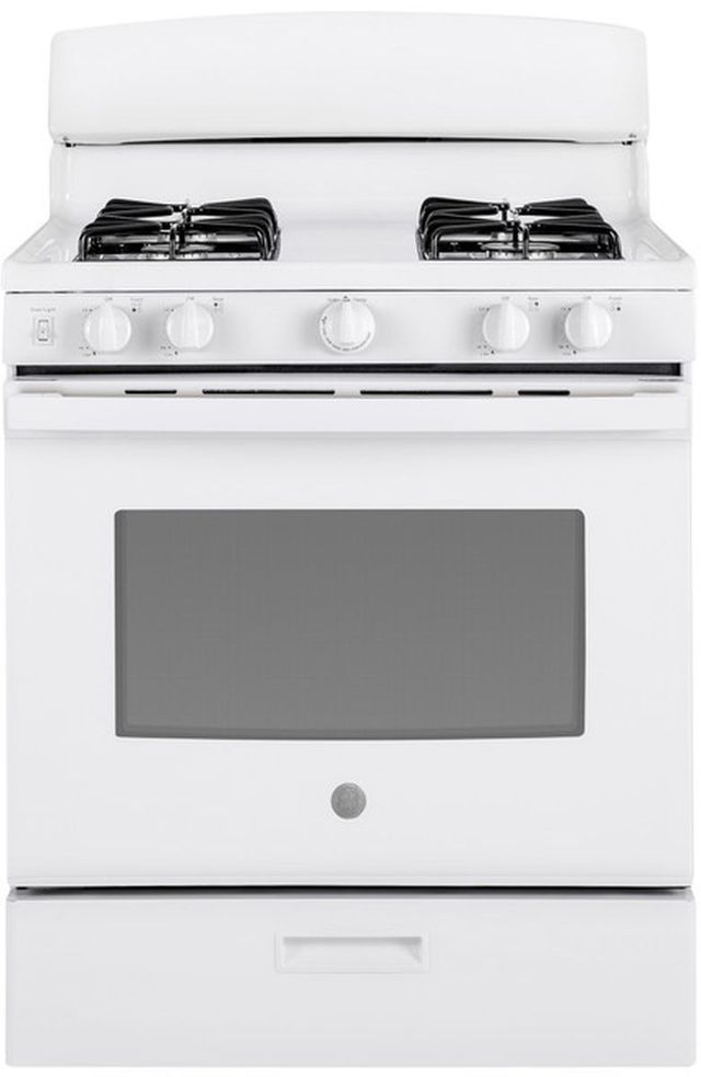 GE® 30" White Freestanding Gas Range-0