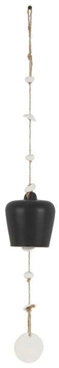 Deco Marche Black/White Handmade Bell Windchime with Cascading Disks-0