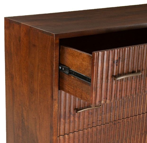 Home Trends & Design Cosmopolitan Antique Brass/Honey Brown Dresser-3