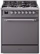 Ilve® Nostalgie II Series 30" Graphite Matte Pro Style Dual Fuel Range-0