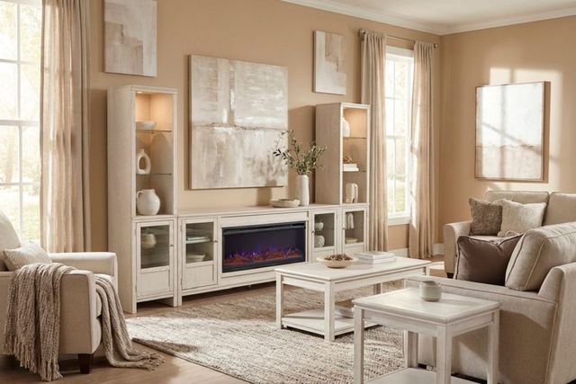 aspenhome® Sandro Brushed White 80" Fireplace Console-3