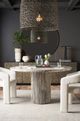 Universal Explore Home™ New Modern Meadow White Travertine Round Dining Table-1