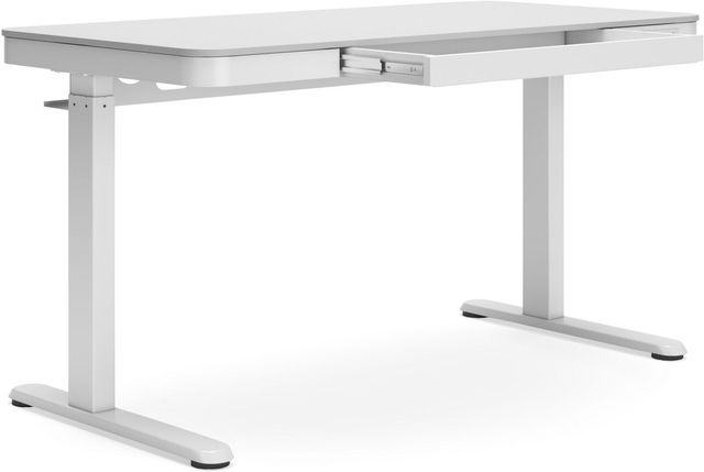 Signature Design by Ashley® Lynxtyn Taupe/White 29" Adjustable Height Office Desk-0