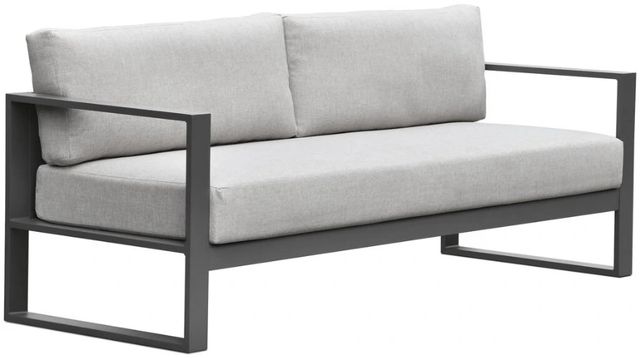 Intercon Navarro 2-Piece Gray/Mocha Fabric/Metal Outdoor Sofa and Coffee Table Set-1