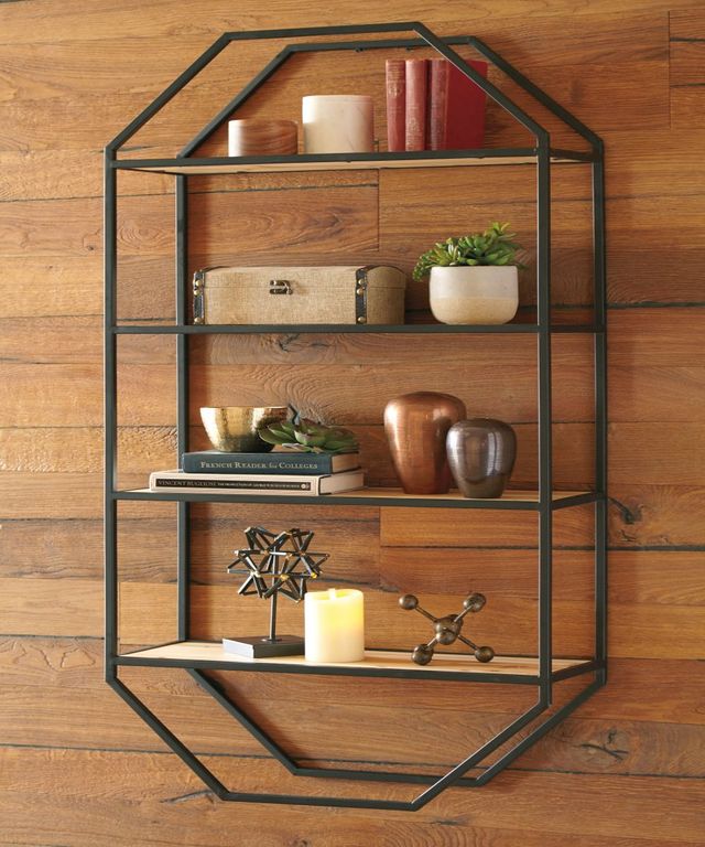 Signature Design by Ashley® Elea Black/Natural Wall Shelf-1