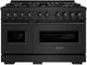 ZLINE 48" 6.7 cu. ft. Gas Range with 8 Burner DuoPro™ Cooktop and Dual Ovens in Black Stainless Steel-0