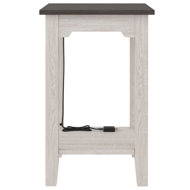 Signature Design by Ashley® Dorrinson Gray Chairside End Table ith Antique White Base-4