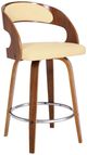 Armen Living Shelly 4-Piece Cream/Walnut Counter Stool Set-0