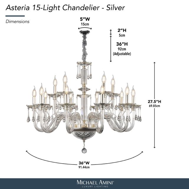 Michael Amini® Asteria Silver 15-Light Chandelier-2