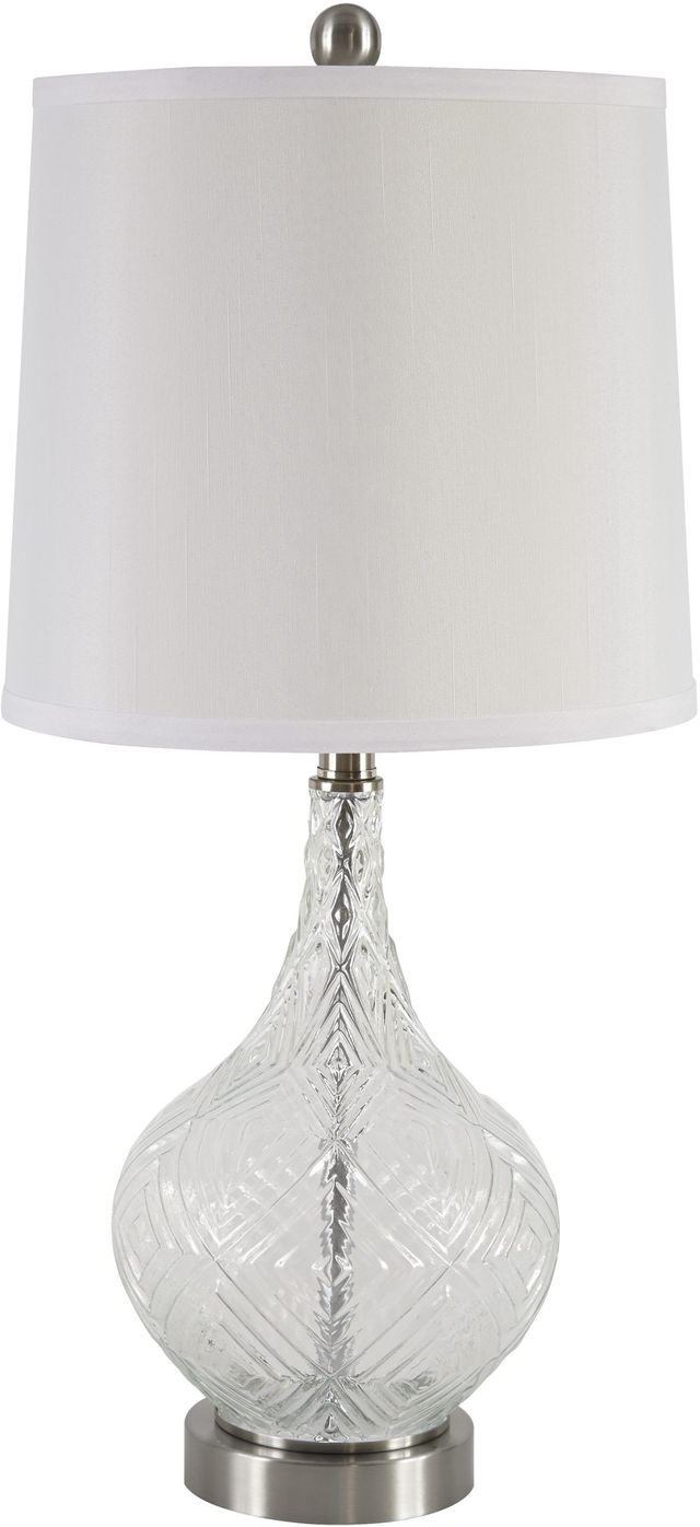 Signature Design by Ashley® Stef Clear Glass Table Lamp, image size:640x1396