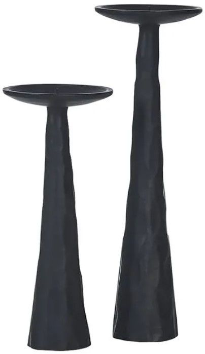 Renwil® Tilde 2-Piece Matte Black Candle Holder-0
