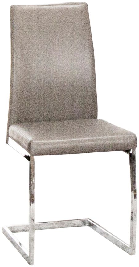 Cramco Sarah Chrome/Mushroom Dining Side Chair-0
