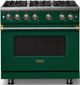 Viking® 5 Series 36" Ivy Pro Style Gas (LP) Range with Brushed Brass Trim-3