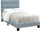 Monarch Specialties Inc. Steel Blue Twin Upholstered Panel Youth Bed-0