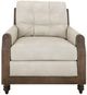 International Furniture Direct Xel-Ha II Dark Hay Brown/Ivory Accent Chair-1