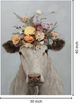 Classy Living Flower Head Cow Wall Art-2