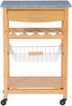 Linon Zoey Natural Kitchen Island with Granite Top-4
