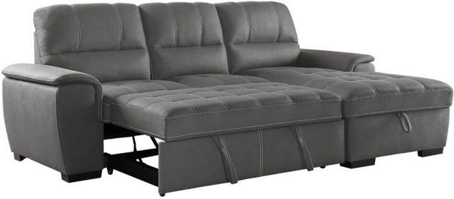 Mazin Furniture Andes 2-Piece Gray Right-Arm Facing Pullout Sleeper Sectional and Storage Chaise-0