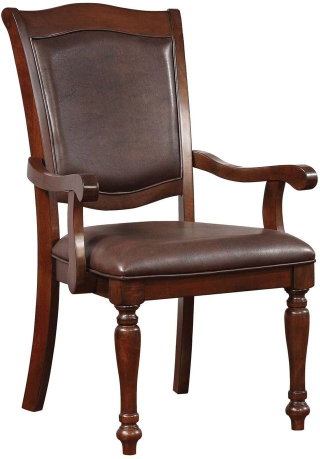 Furniture of America® Sylvana 2-Piece Brown Cherry/Espresso Dining Arm Chair-0
