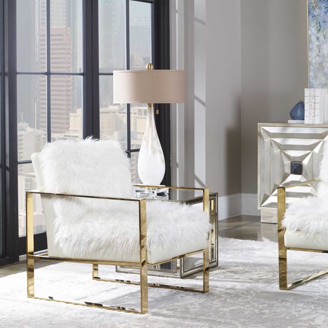 Uttermost® Cardoni Gloss White Table Lamp-2