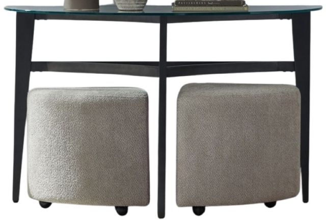 Liberty Furniture Capri 3-Piece Espresso/Taupe Sofa Table and Ottoman Set