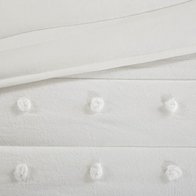 Olliix by Urban Habitat Brooklyn Ivory Full/Queen Cotton Jacquard Coverlet Set-4