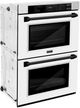 ZLINE Autograph Edition Professional 30" Stainless Steel Double Electric Wall Oven with White Matte Doors and Matte Black Accents-1