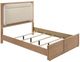 Coaster® Leanne Light Oak/Off White Queen Upholstered Panel Bed with LED-0