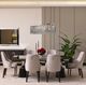 Michael Amini® Carmela Glossy Charcoal Sand Dining Table-1
