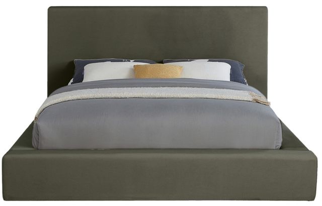 Meridian Furniture Dorian Green Queen Upholstered Panel Bed-1