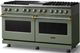 Viking® 5 Series 60" Eucalyptus Pro Style Dual Fuel (NG) Range with Brushed Brass Trim-2