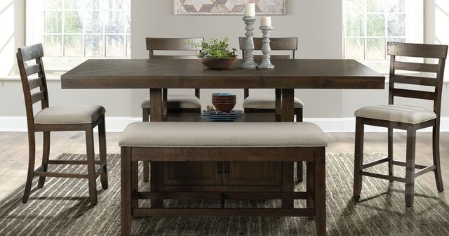Elements International Colorado Beige/Charcoal Storage Dining Bench-2