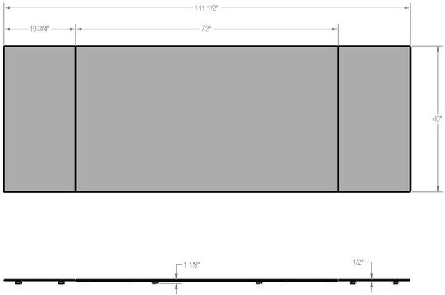 Amisco Customizable Amelia 112" Rectangular Extendable Table with 0.5" Italian Porcelain on Glass Top and 2 Leaves-2